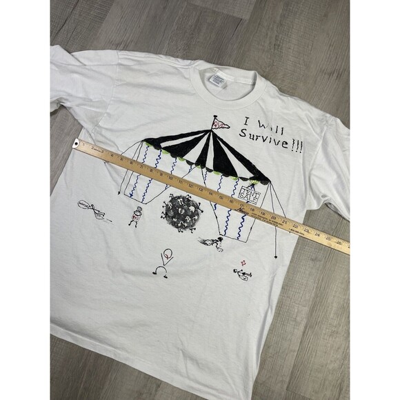 VTG 90s Circus Astroworld White SS Travis Scott  T-shirt XL  Grunge Emo Goth O - Picture 7 of 9